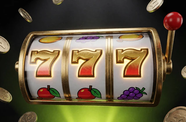 Leuchtende Slot-Walzen mit goldenen Sieben-Symbolen und M&uuml;nzen - Slots im Online Casino von Zoccer